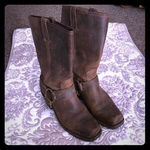 Tan/Brown Distressed Genuine Frye Cowboy Boots
